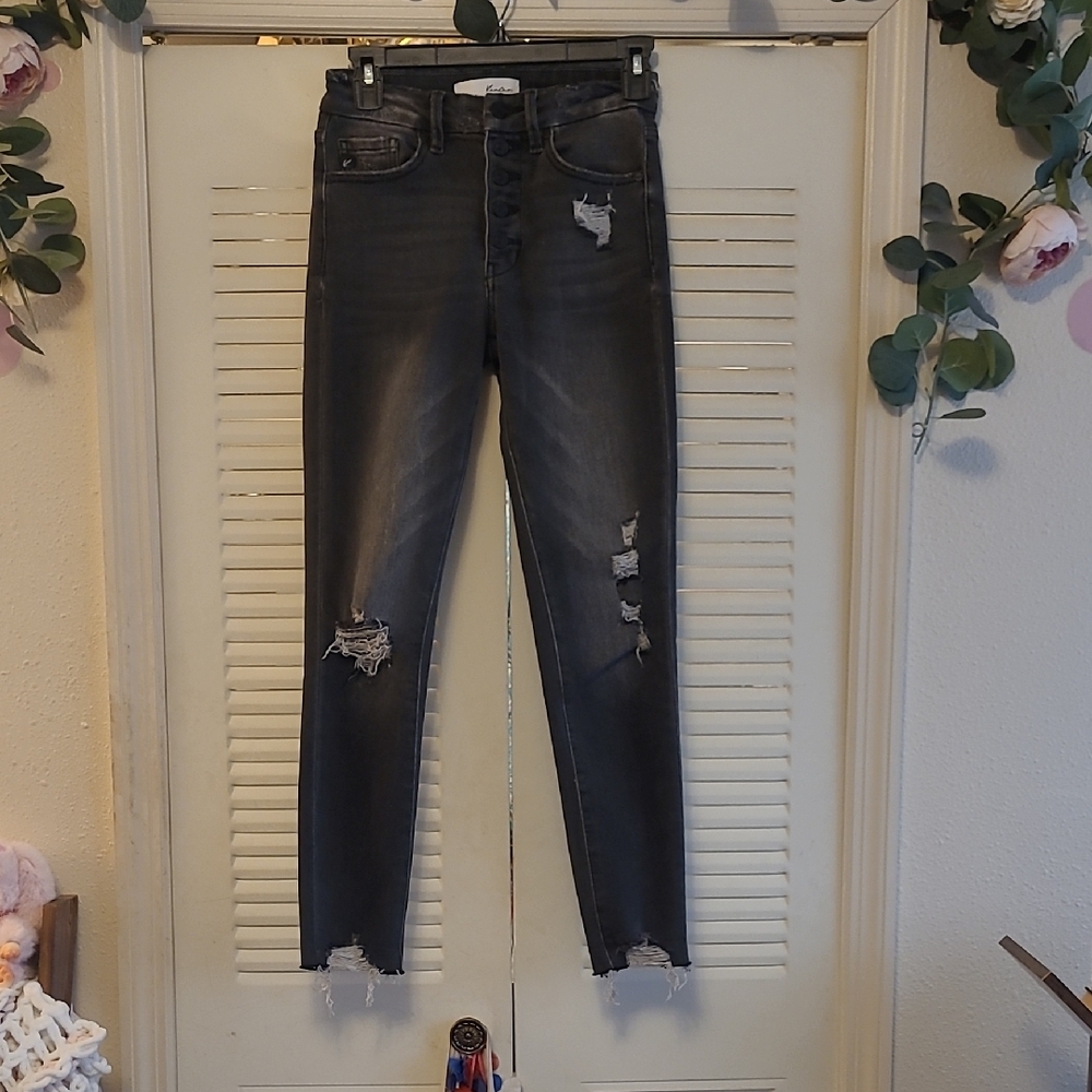 KanCan Black Skinny Jeans with Distressed Details